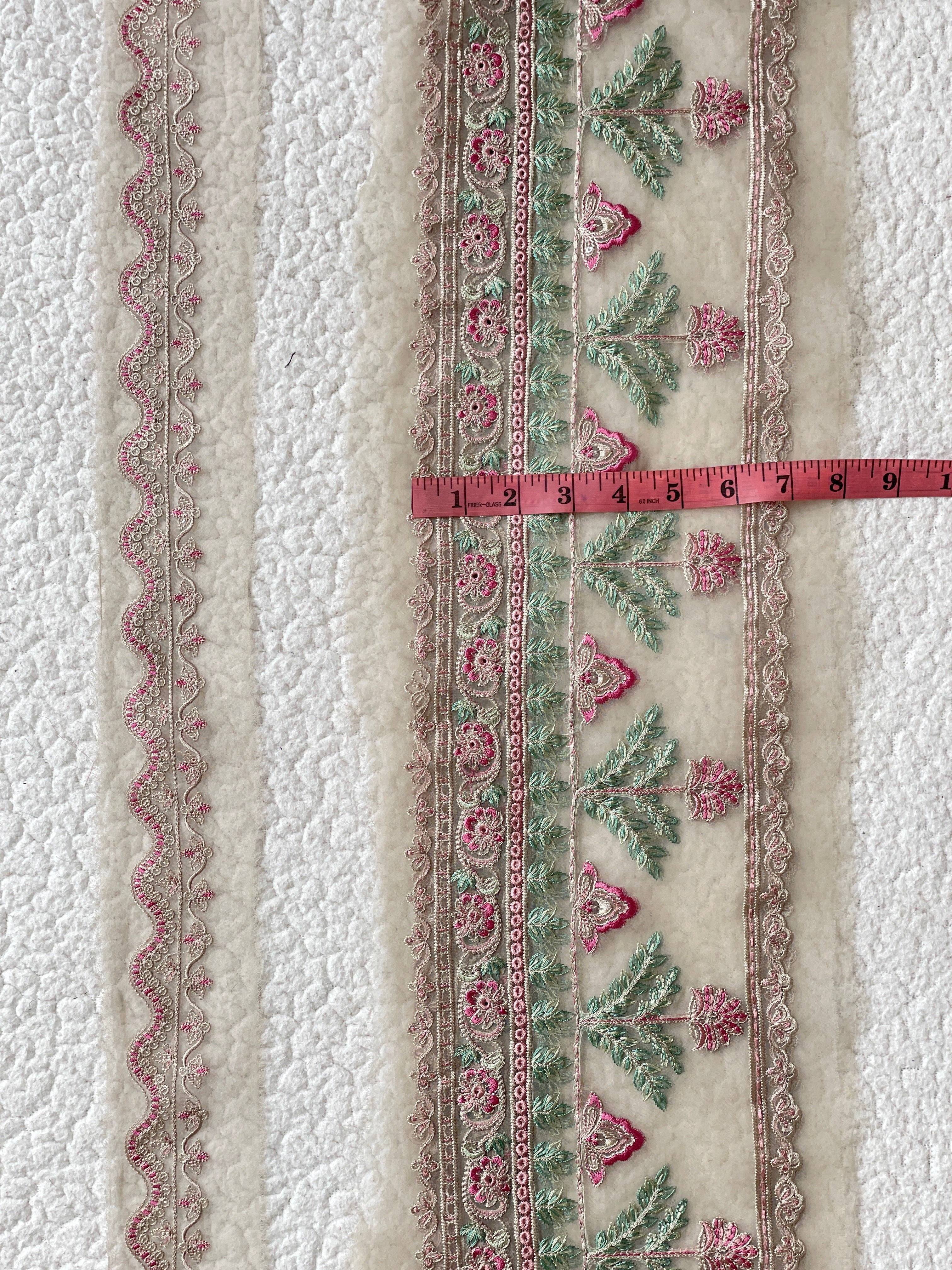 Pastel Colors 29 inches Wide &1 Yard Thin Border