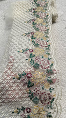 Royal White with Green Pink 35 inches  Border