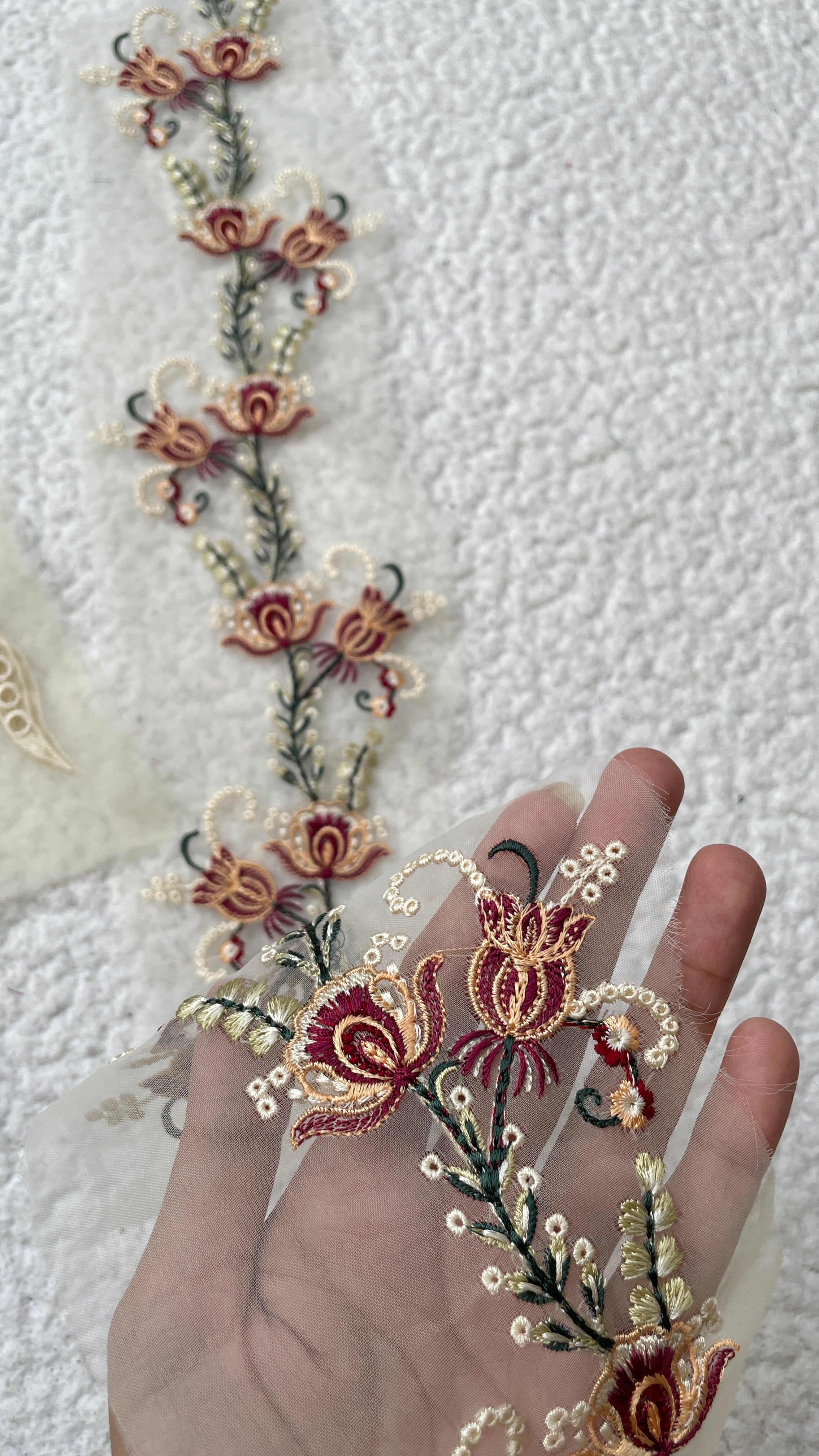 Bow Style Complete Organza Embroidered Patch Set