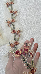 Bow Style Complete Organza Embroidered Patch Set