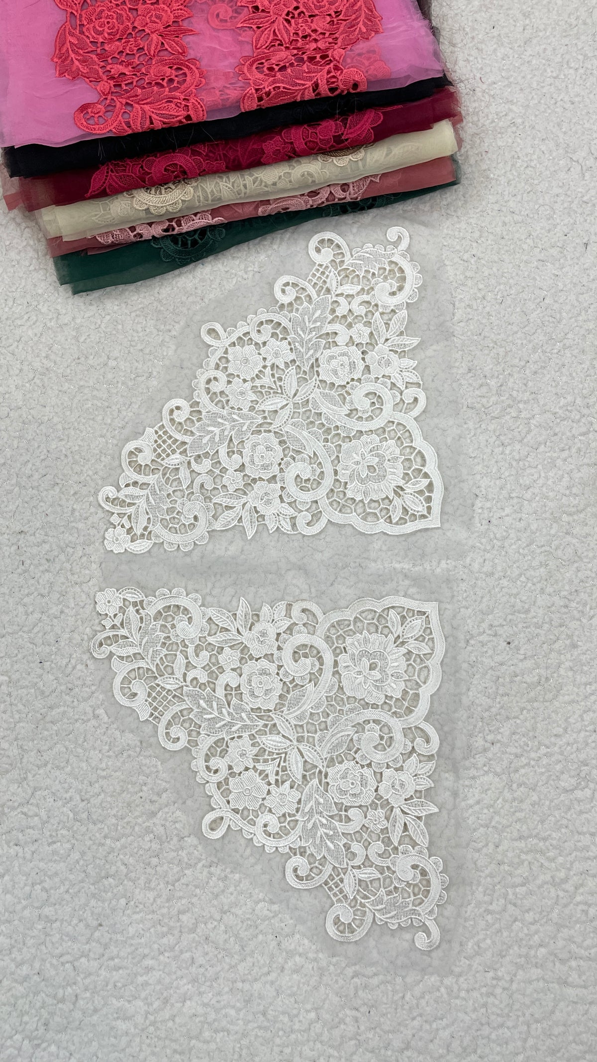 Laserwork Dyeable Pair of Dupatta Corners