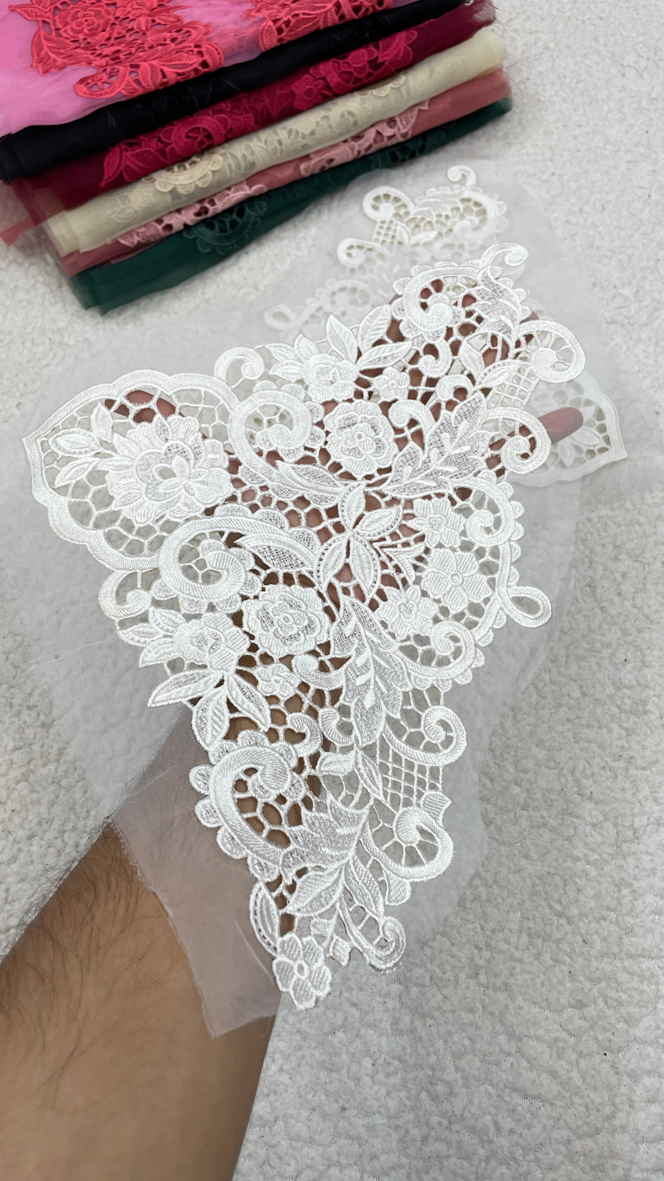 Laserwork Dyeable Pair of Dupatta Corners