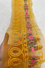Mustard Set with Pink and Green Emb