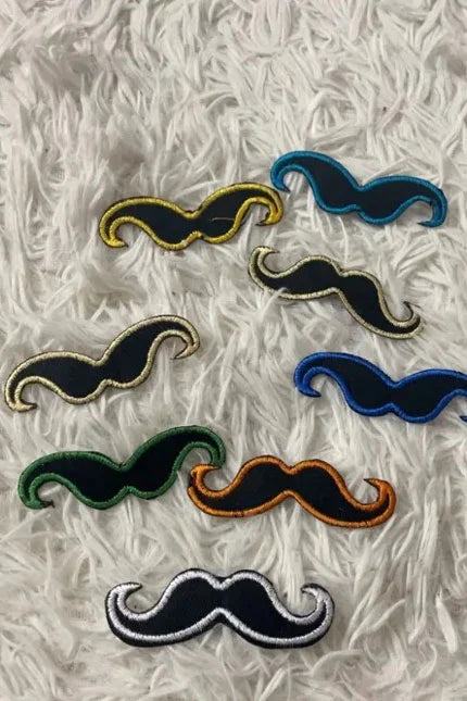 Moustache Embroidery Patch (Pack of 8)