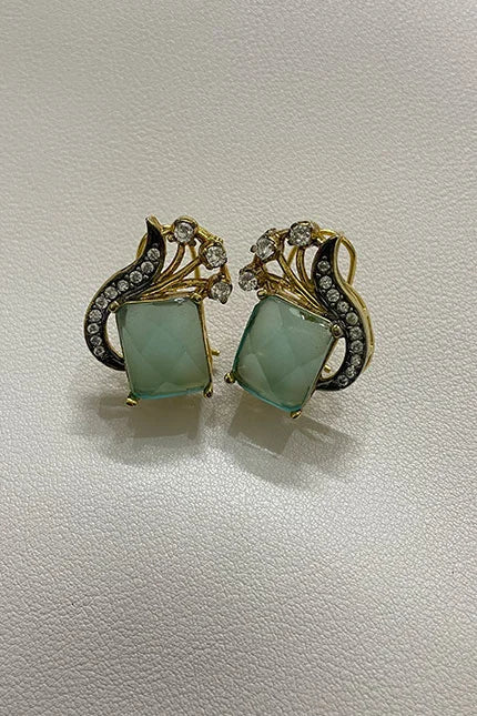 Aqua Blue Stud Earrings