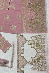 ETHNC Light Golden Set (Front + Back + Sleeves + 8.5 yards Dupatta Patti)