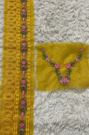 Maria B. Mustard Neckline + 38 inches