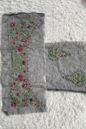 Sapphire Charcoal Grey Guff Embroidery Set