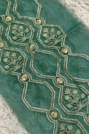 Crimson Wide Luxe Border (Fungal Green Color)