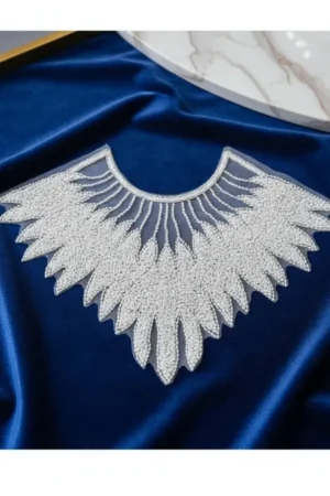 White Heavy Cutdana Neckline