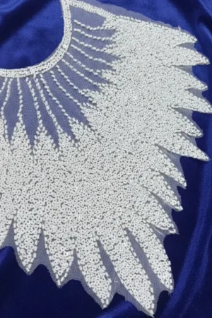 White Heavy Cutdana Neckline