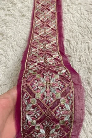 Crimson Pinkish Red Luxe Border (Meter)