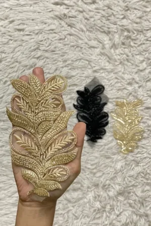 Light Golden Cutdana Motif