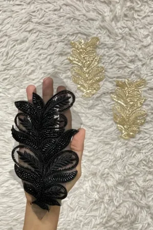 Black Cutdana Motif