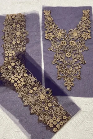 Sapphire Purple Set (Neckline + 2 Yards Border)