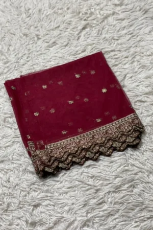 Net Dupatta heavy maatha patti