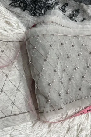 Maria B. Dolphin Grey Beads Border