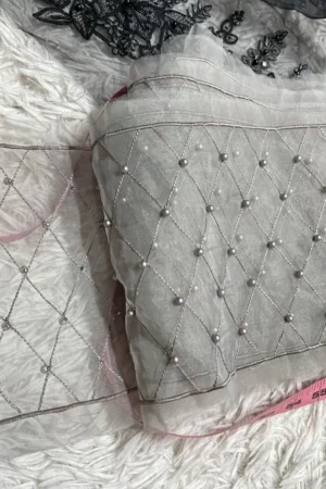 Maria B. Dolphin Grey Beads Border