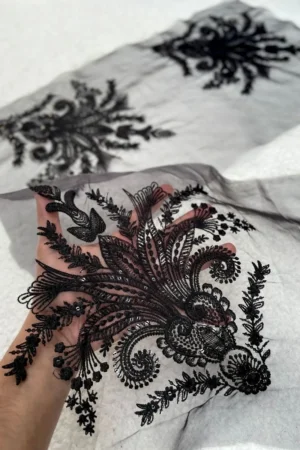 Black Bunches with Sequin (Pair)