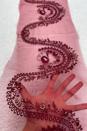 Maria B. Maroon Wide Border