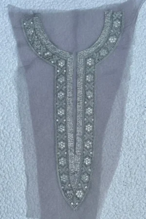 Maria B. Silver Sequin Long Neckline